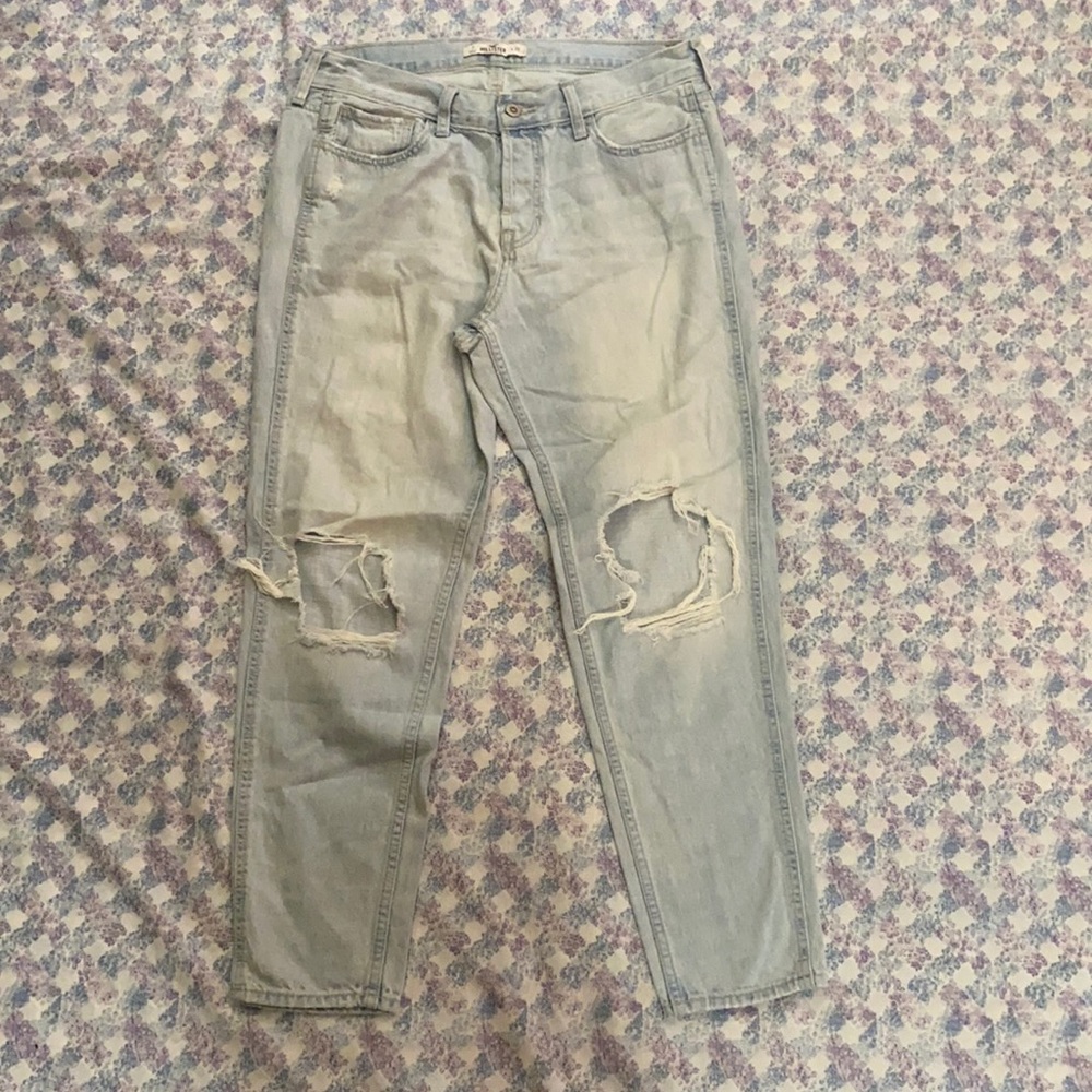 Hollister Distressed Light Blue Wash Jeans
